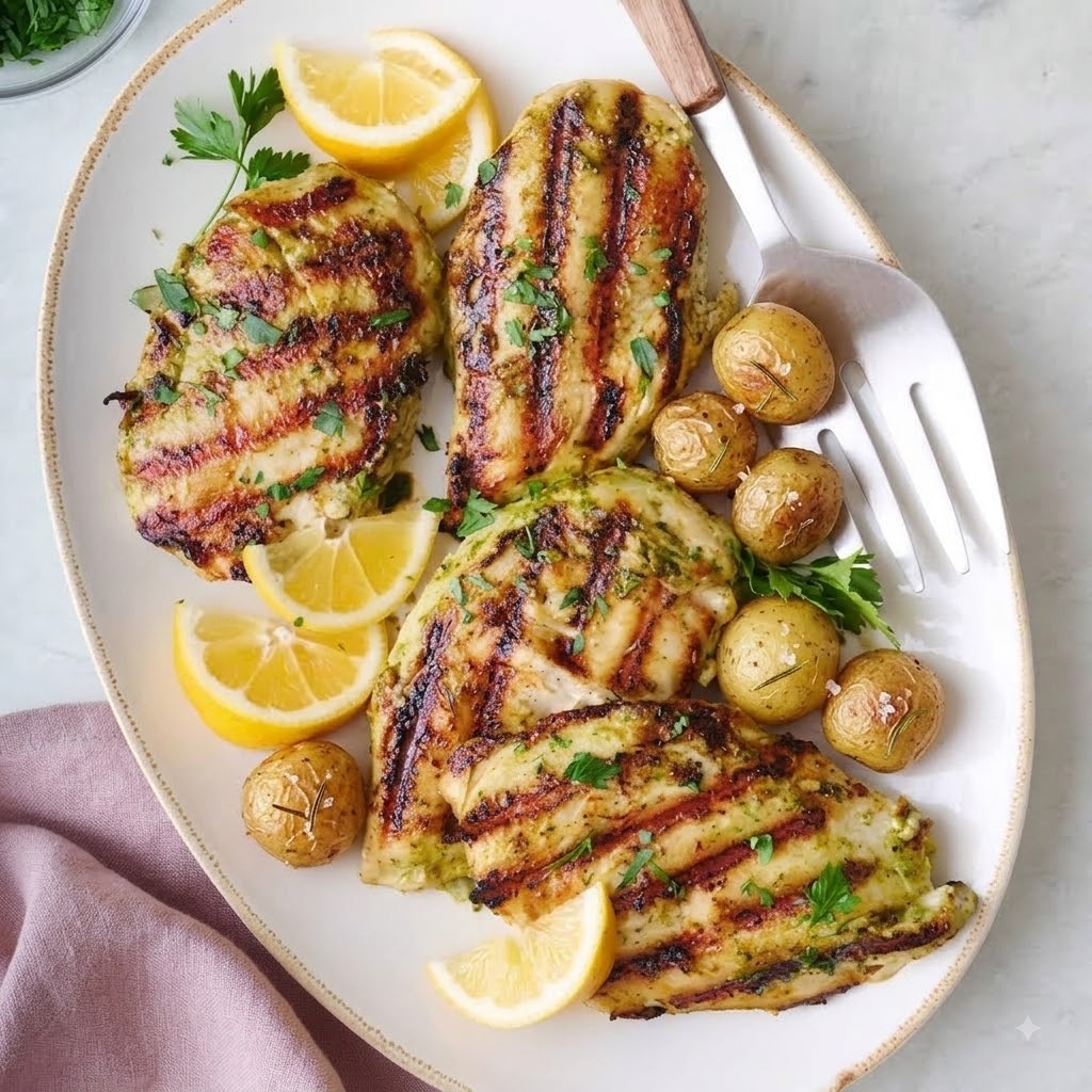 Grilled Chicken with Pesto Sauce