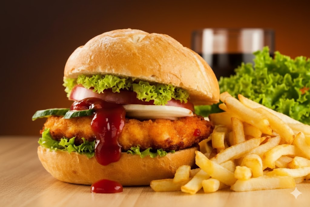 Chicken Burger & fries