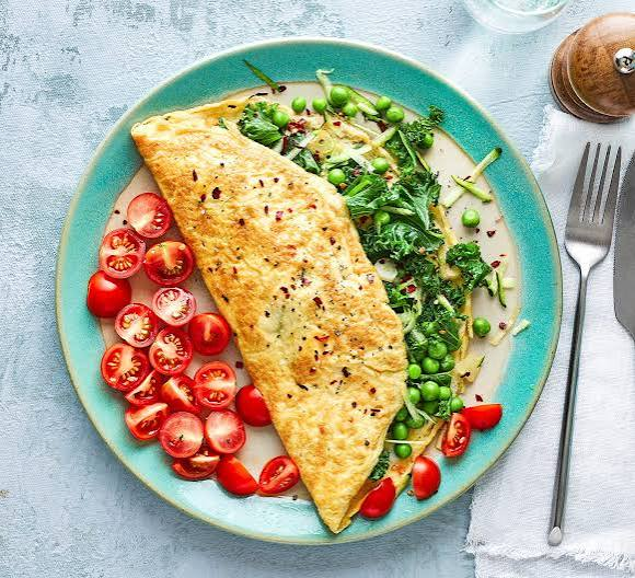 Omelette and Vegetables
